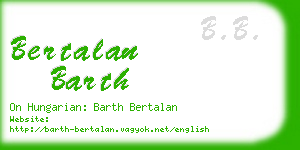 bertalan barth business card